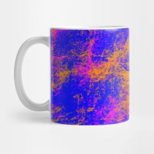 Bright pink orange and deep blue abstract Mug